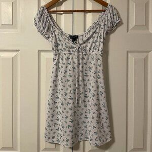 Coquette White Mini Floral Dress in Size XS